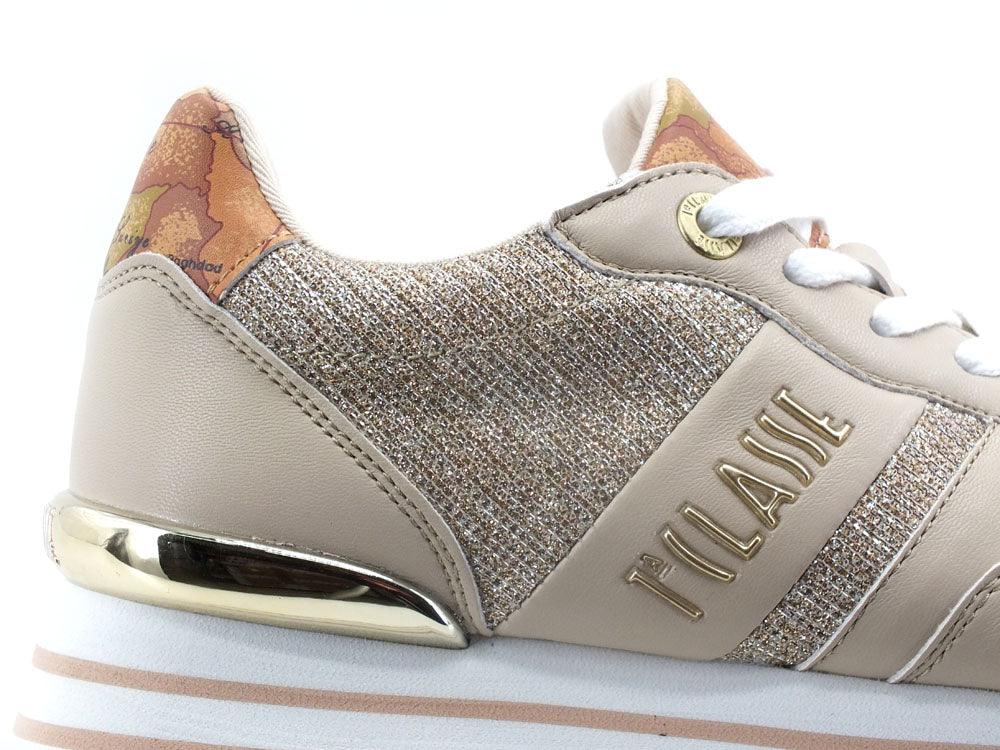 ALVIERO MARTINI 1° CLASSE Sneaker Platform Glitter Beige Geo N1170-0558 - Sandrini Calzature e Abbigliamento