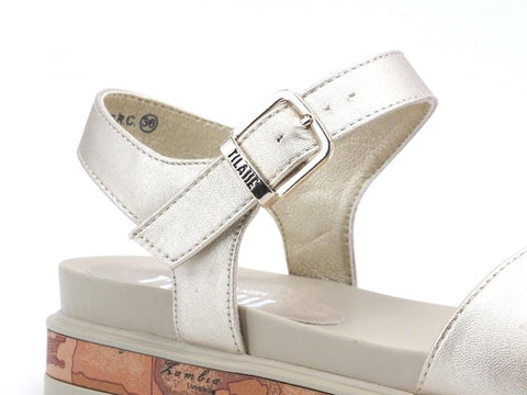 ALVIERO MARTINI 1A CLASSE Sandalo Suola Geo Logo Platinum N0584-0568 - Sandrini Calzature e Abbigliamento