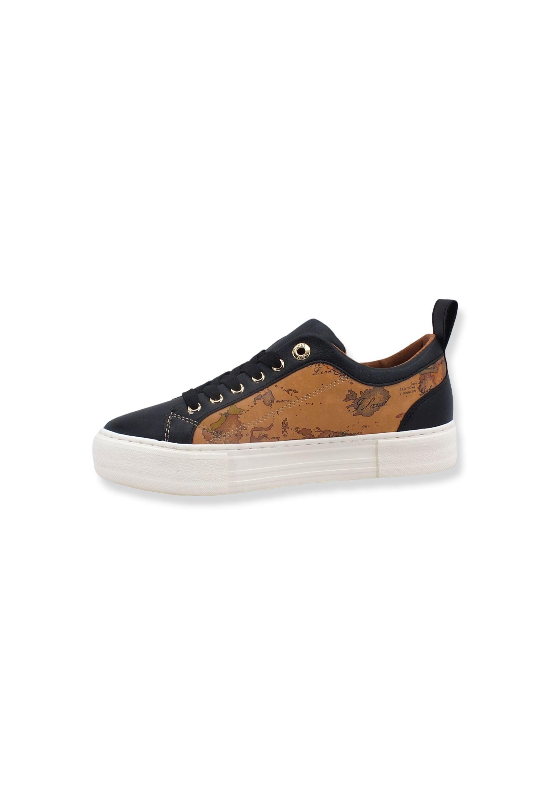 ALVIERO MARTINI 1A CLASSE Sneaker Donna Pelle Black Beige Geo 1296-0208 - Sandrini Calzature e Abbigliamento