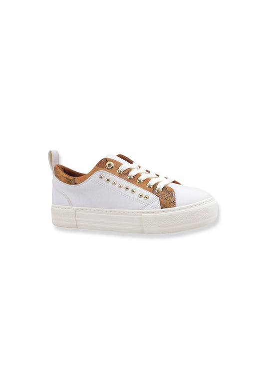 ALVIERO MARTINI 1A CLASSE Sneaker Donna Pelle White Beige Geo 1293-0193 - Sandrini Calzature e Abbigliamento