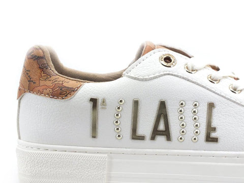 ALVIERO MARTINI 1A CLASSE Sneaker Platform White Beige Geo N0984-0193 - Sandrini Calzature e Abbigliamento