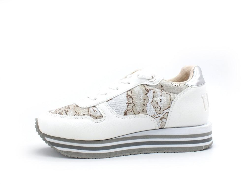 ALVIERO MARTINI 1A CLASSE Sneaker Running Donna Geo Lamè White Safari N0562-0558 - Sandrini Calzature e Abbigliamento