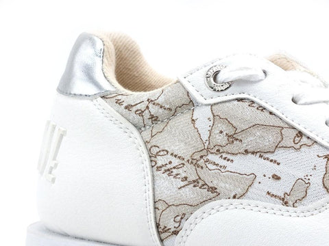 ALVIERO MARTINI 1A CLASSE Sneaker Running Donna Geo Lamè White Safari N0562-0558 - Sandrini Calzature e Abbigliamento