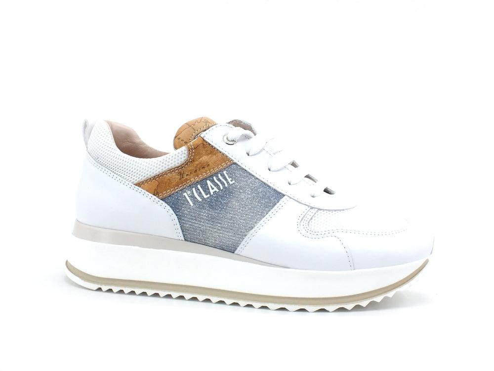 ALVIERO MARTINI 1A CLASSE Sneaker Running Geo Glitter White Jeans N0616-0929 - Sandrini Calzature e Abbigliamento