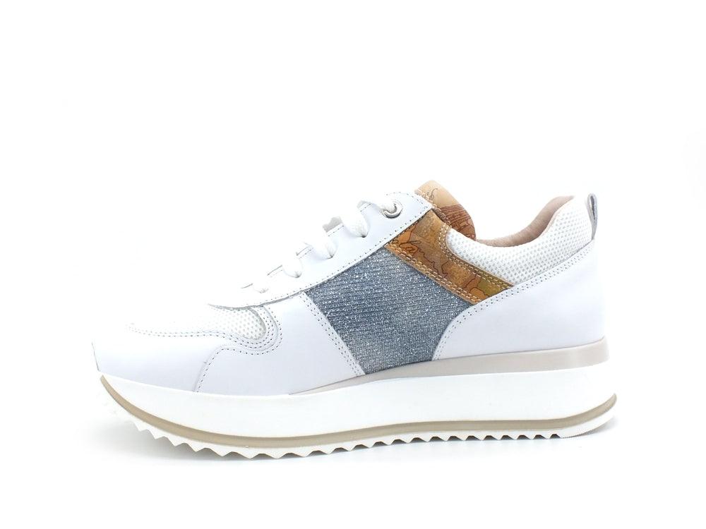 ALVIERO MARTINI 1A CLASSE Sneaker Running Geo Glitter White Jeans N0616-0929 - Sandrini Calzature e Abbigliamento