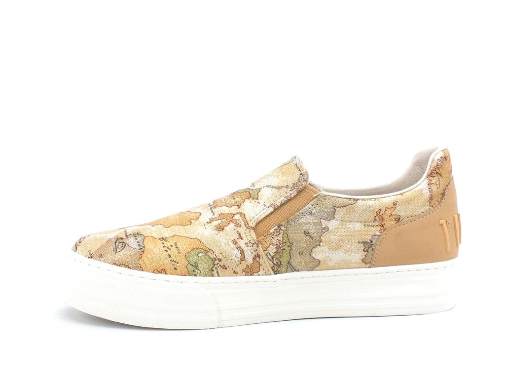 ALVIERO MARTINI 1A CLASSE Sneaker Slip On Geo Beige Lamè N0539-0931 - Sandrini Calzature e Abbigliamento