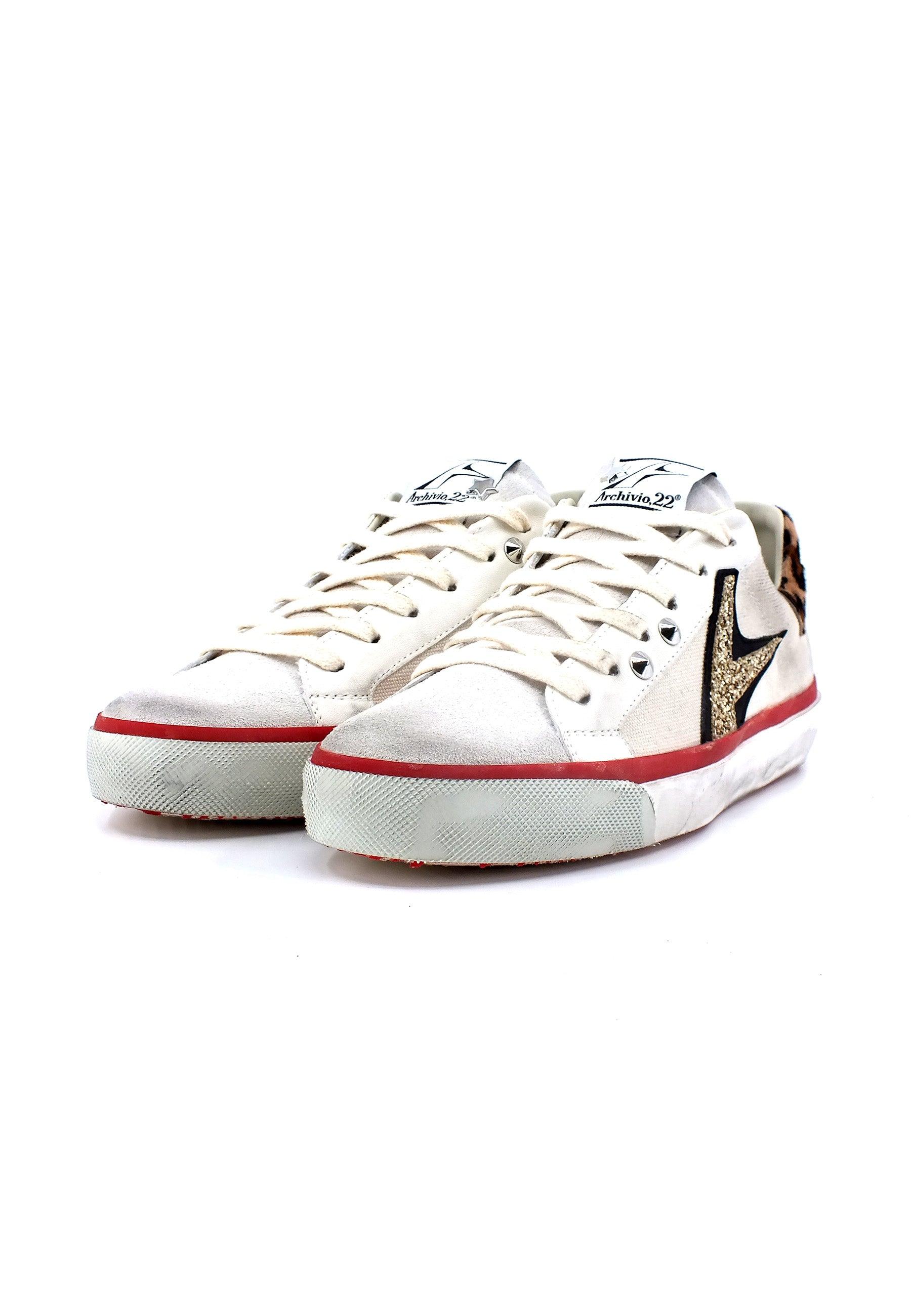ARCHIVIO 22 Sneaker Donna White Leopard STUD789 - Sandrini Calzature e Abbigliamento