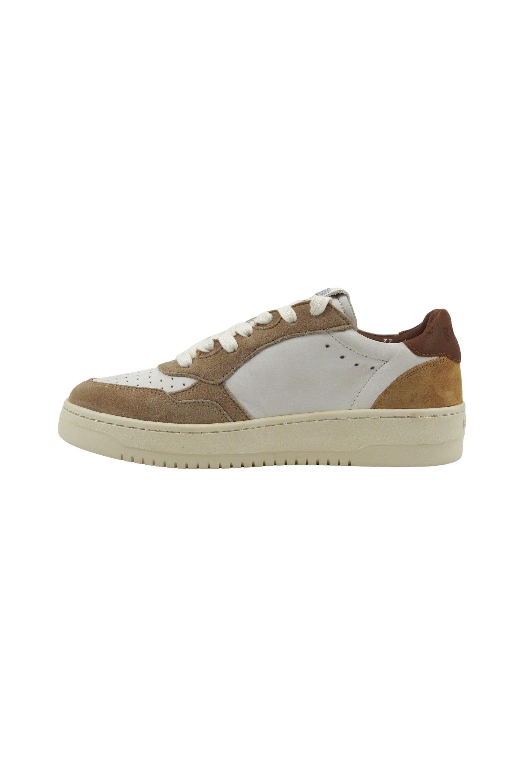 BACK70 Slam MV4 Sneaker Donna Cream Cuoio 108001-000704 - Sandrini Calzature e Abbigliamento