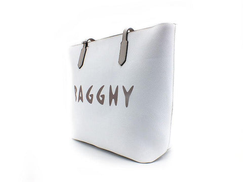 BAGGHY Borsa Shoppping Logo Multicolor Bianco GQ7410 - Sandrini Calzature e Abbigliamento
