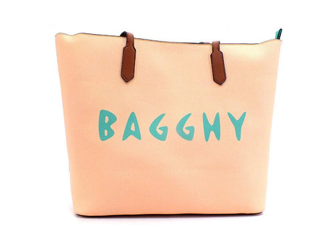 BAGGHY Borsa Shoppping Logo Multicolor Pesca GQ7410 - Sandrini Calzature e Abbigliamento