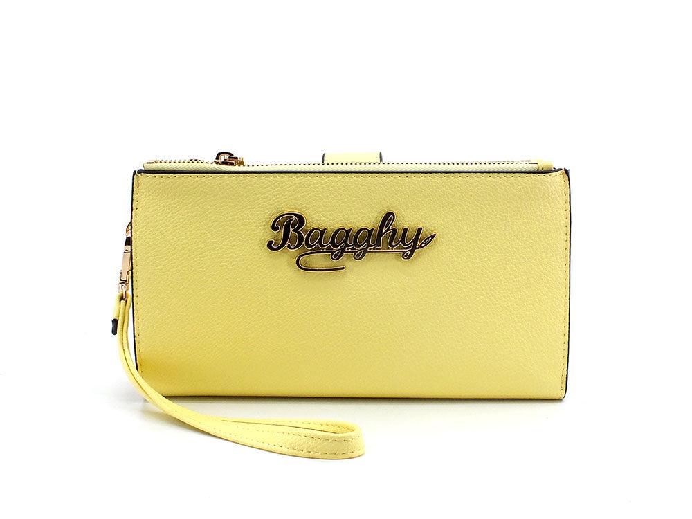 BAGGHY Portafoglio Clutch Double Zip Giallo GO7240 - Sandrini Calzature e Abbigliamento