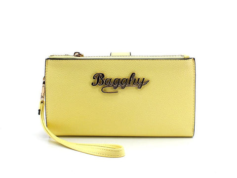 BAGGHY Portafoglio Clutch Double Zip Giallo GO7240 - Sandrini Calzature e Abbigliamento