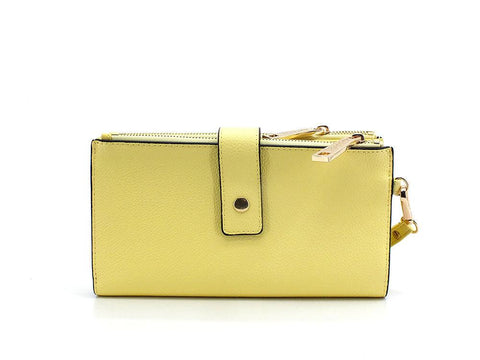 BAGGHY Portafoglio Clutch Double Zip Giallo GO7240 - Sandrini Calzature e Abbigliamento