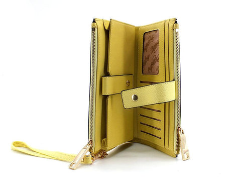 BAGGHY Portafoglio Clutch Double Zip Giallo GO7240 - Sandrini Calzature e Abbigliamento