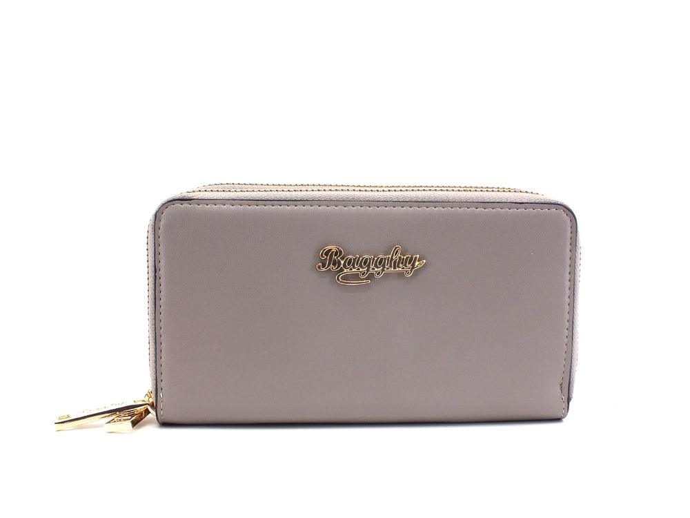 BAGGHY Portafoglio Double Zip Logo Grey Pietra GD6350 - Sandrini Calzature e Abbigliamento