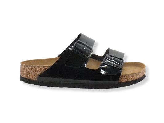 BIRKENSTOCK Arizona Ciabatta Due Fibbie Donna Black Patent Lucida 1005291 - Sandrini Calzature e Abbigliamento