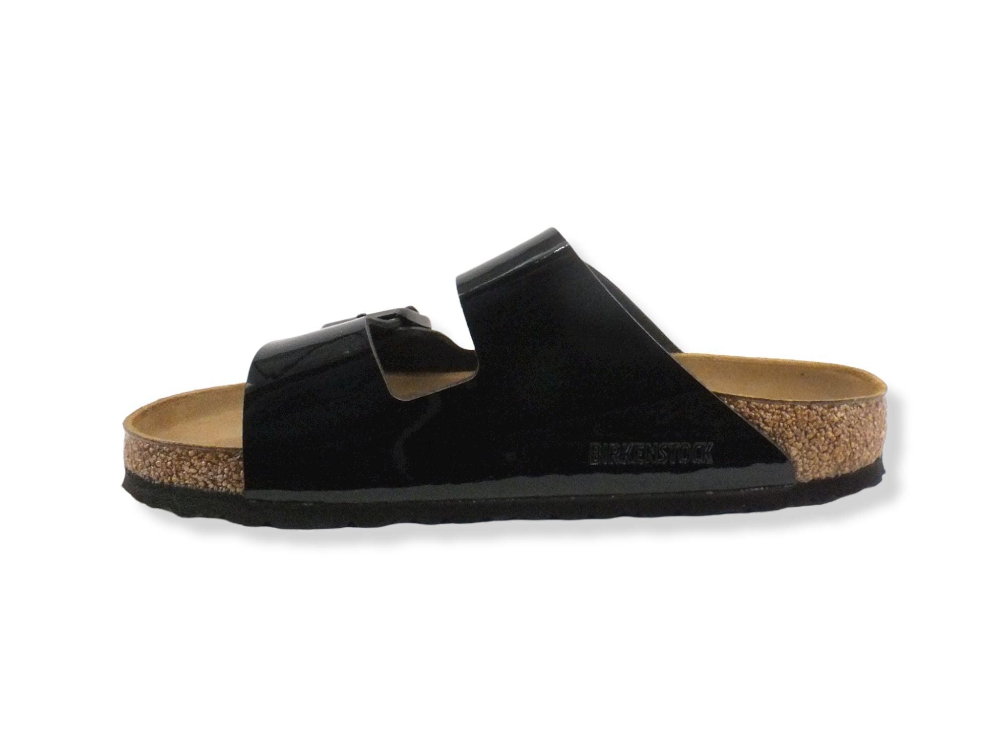 BIRKENSTOCK Arizona Ciabatta Due Fibbie Donna Black Patent Lucida 1005291 - Sandrini Calzature e Abbigliamento