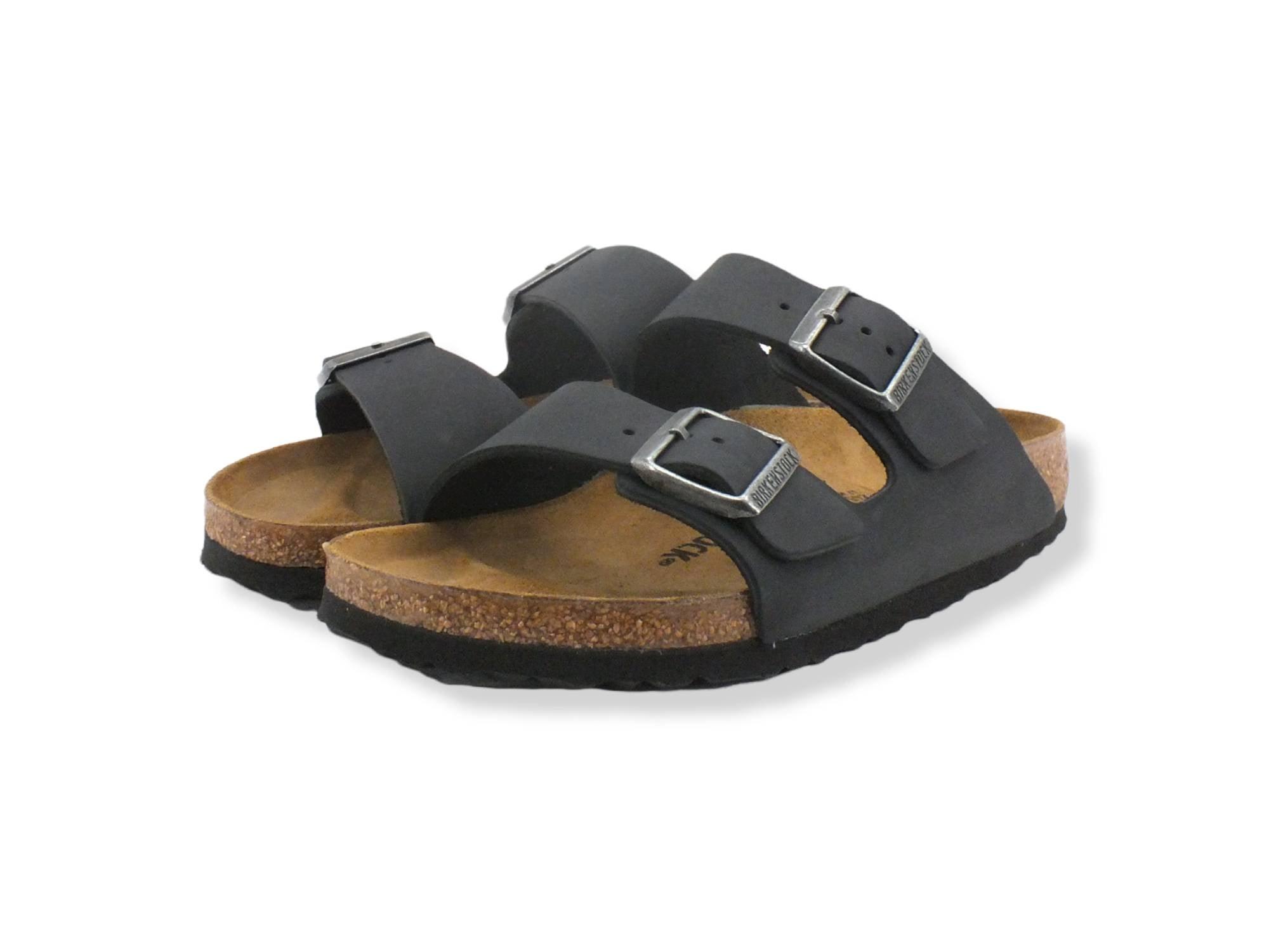 BIRKENSTOCK Arizona Ciabatta Due Fibbie Donna Silver Black 0552113 - Sandrini Calzature e Abbigliamento