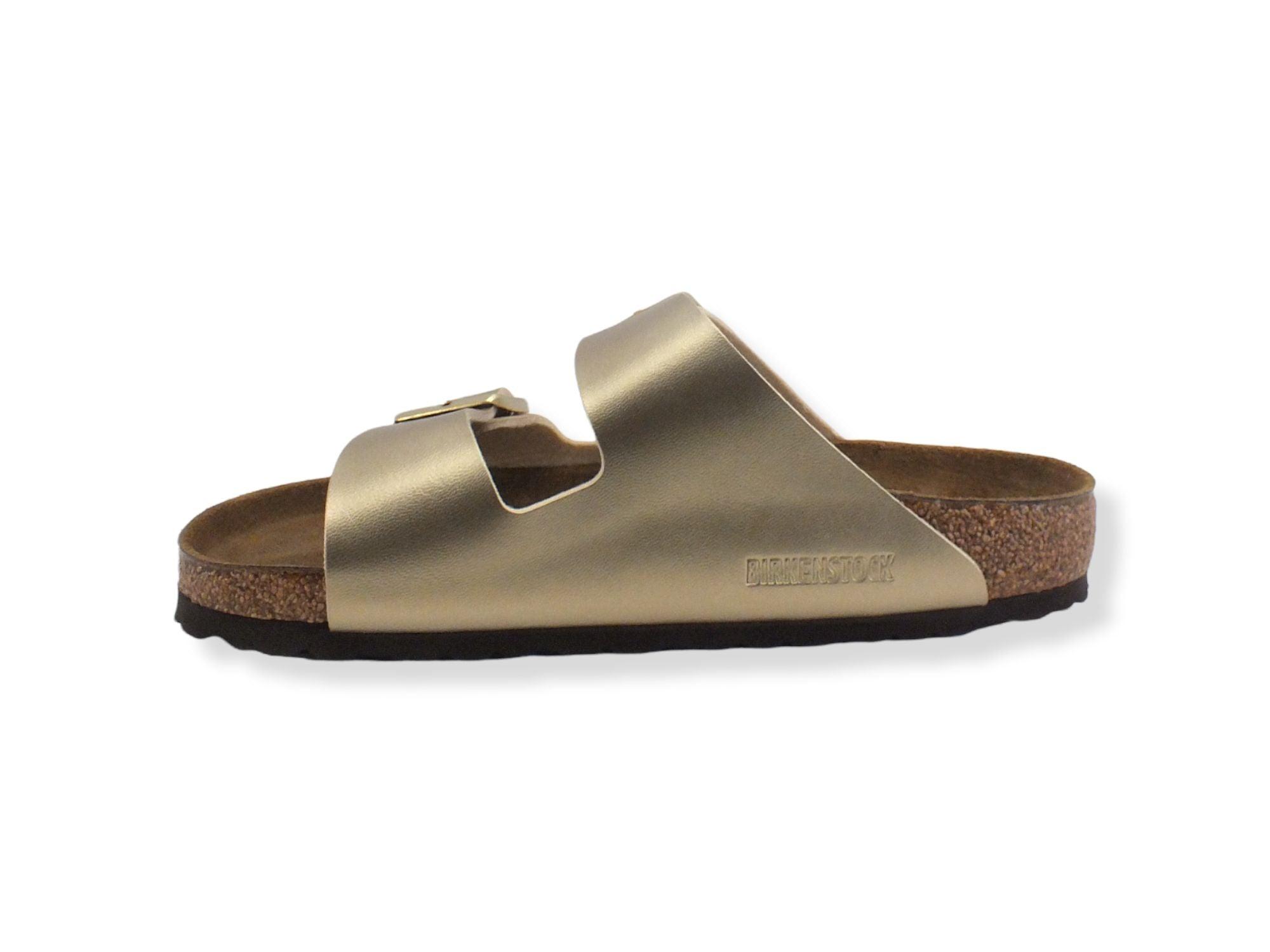 BIRKENSTOCK Arizona Ciabatta Fibbie Donna Metallic Gold 1016110 - Sandrini Calzature e Abbigliamento
