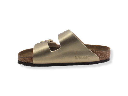 BIRKENSTOCK Arizona Ciabatta Fibbie Donna Metallic Gold 1016110 - Sandrini Calzature e Abbigliamento