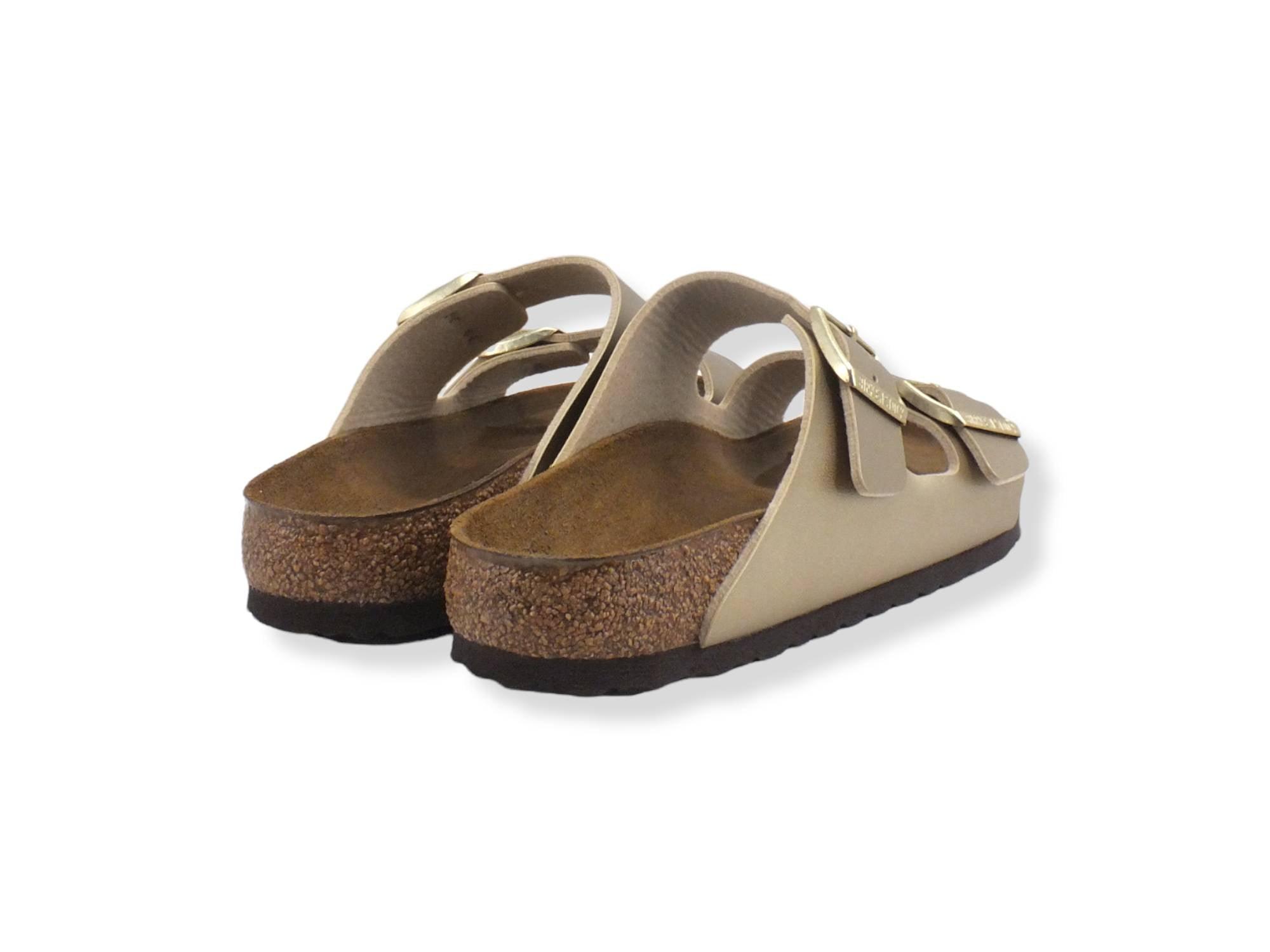 BIRKENSTOCK Arizona Ciabatta Fibbie Donna Metallic Gold 1016110 - Sandrini Calzature e Abbigliamento
