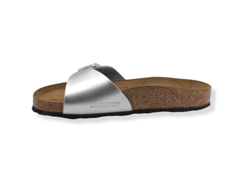 BIRKENSTOCK Madrid Ciabatta Fibbia Donna Silver 0040411 - Sandrini Calzature e Abbigliamento
