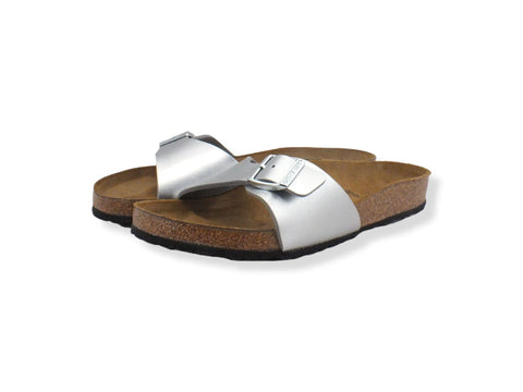 BIRKENSTOCK Madrid Ciabatta Fibbia Donna Silver 0040411 - Sandrini Calzature e Abbigliamento