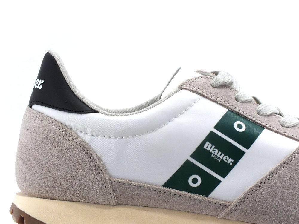 BLAUER Dawson 02 Sneaker Nylon White Green Black S2DAWSON02 - Sandrini Calzature e Abbigliamento