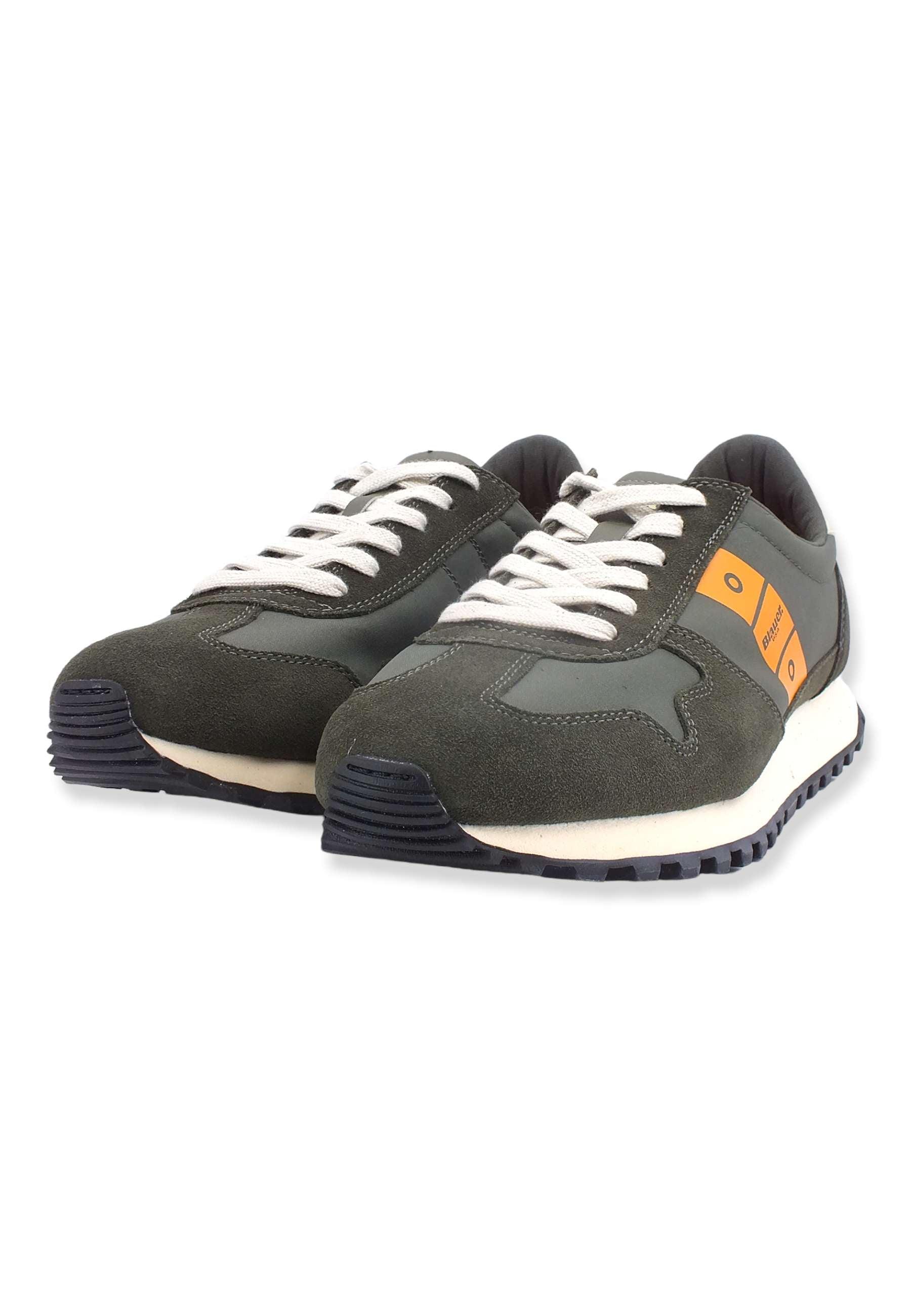 BLAUER Dawson 02 Sneaker Uomo Verde Military Orange F2DAWSON02 - Sandrini Calzature e Abbigliamento