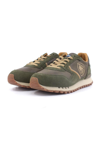 BLAUER Dixon02 Sneaker Uomo Elephant Verde F3DIXON02 - Sandrini Calzature e Abbigliamento