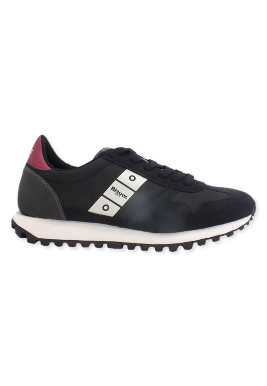 BLAUER Dowson02 Sneaker Uomo Black Dk Red F2DAWSON02 - Sandrini Calzature e Abbigliamento
