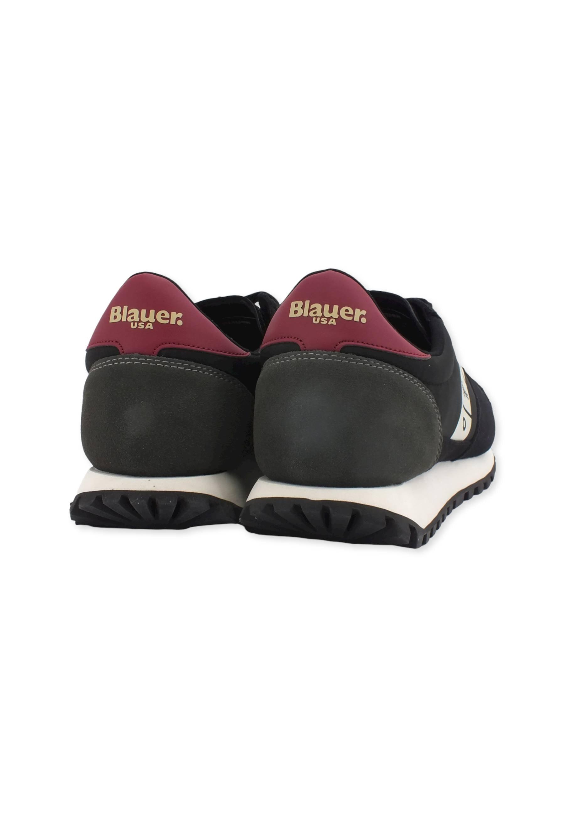 BLAUER Dowson02 Sneaker Uomo Black Dk Red F2DAWSON02 - Sandrini Calzature e Abbigliamento