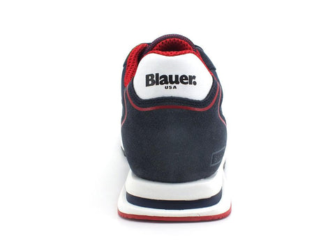 BLAUER Quartz 01 Sneaker Suede Nylon Navy Red S2QUARTZ01 - Sandrini Calzature e Abbigliamento