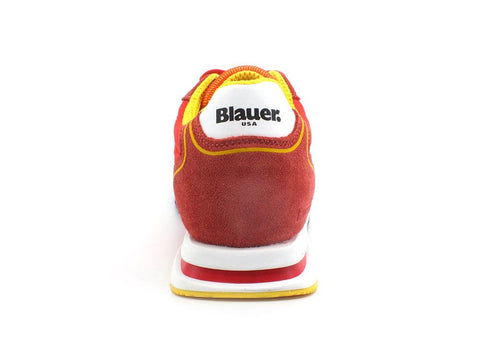 BLAUER Quartz 01 Sneaker Suede Nylon Red Yellow S2QUARTZ01 - Sandrini Calzature e Abbigliamento