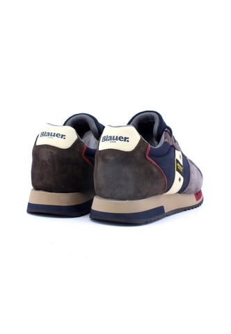 BLAUER Queens 01 Sneaker Uomo Navy Dark Brown F3QUEENS01 - Sandrini Calzature e Abbigliamento