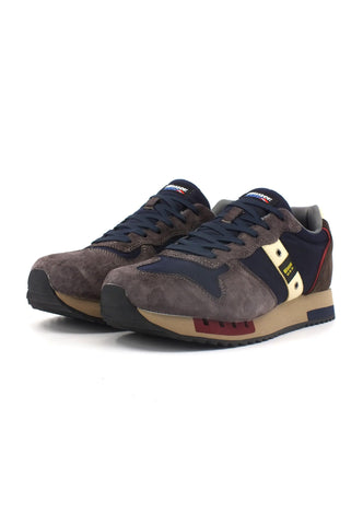 BLAUER Queens 01 Sneaker Uomo Navy Dark Brown F3QUEENS01 - Sandrini Calzature e Abbigliamento