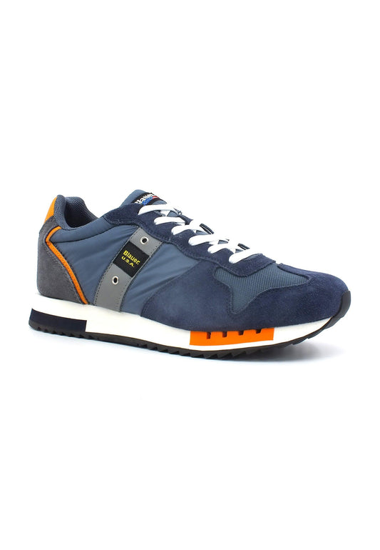 BLAUER Queens 01 Sneaker Uomo Navy Orange S3QUEENS01 - Sandrini Calzature e Abbigliamento
