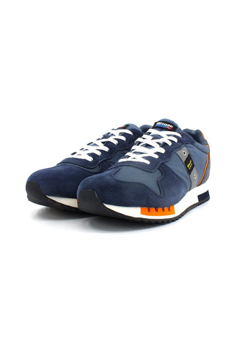 BLAUER Queens 01 Sneaker Uomo Navy Orange S3QUEENS01 - Sandrini Calzature e Abbigliamento