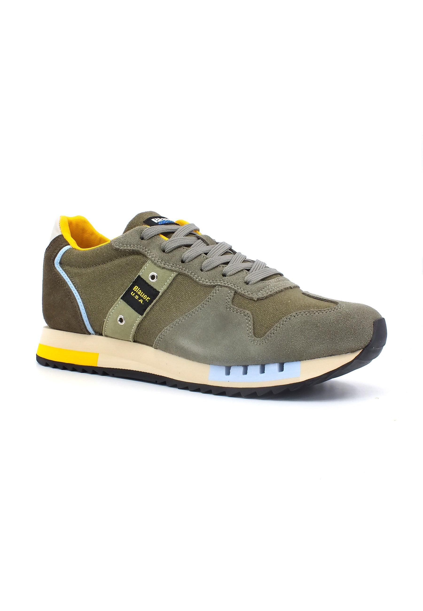 BLAUER Queens 01 Sneaker Uomo Verde Military Light Blue S3QUEENS01 - Sandrini Calzature e Abbigliamento