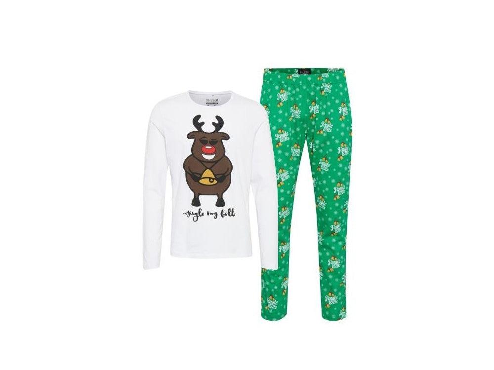 BLEND Pigiama Natale Jingle Bells Verde 20707544 - Sandrini Calzature e Abbigliamento