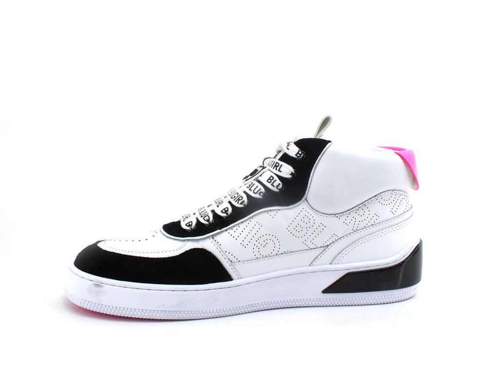 BLUGIRL Blumarine Wow 02 Sneaker Pelle White Pink Fluo 6A2511PX246 - Sandrini Calzature e Abbigliamento