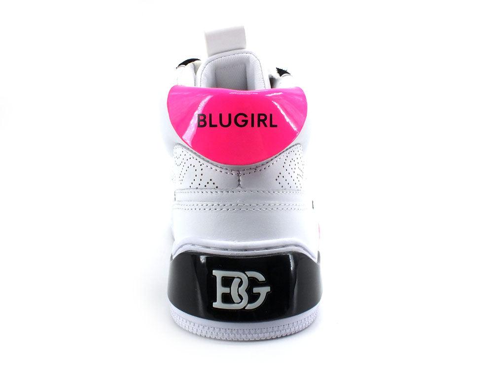 BLUGIRL Blumarine Wow 02 Sneaker Pelle White Pink Fluo 6A2511PX246 - Sandrini Calzature e Abbigliamento