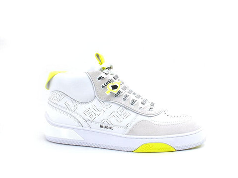 BLUGIRL Blumarine Wow 02 Sneaker Pelle White Yellow 6A2511PX246 - Sandrini Calzature e Abbigliamento