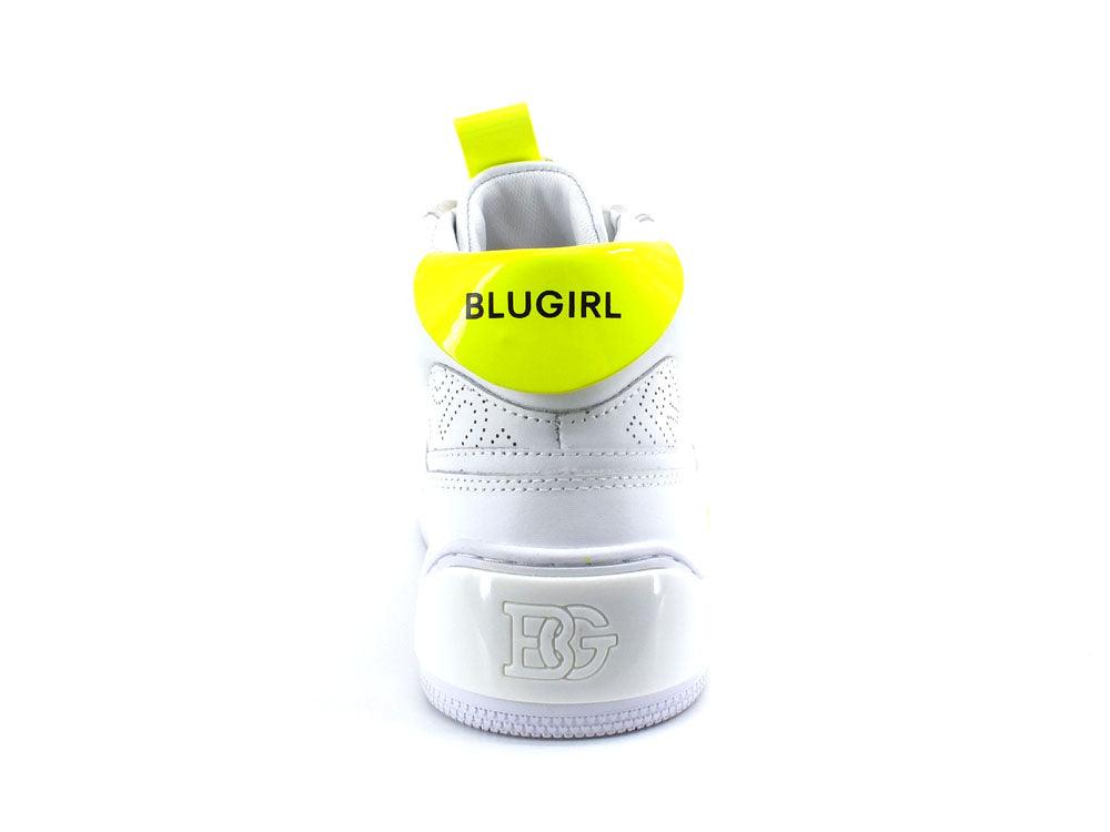 BLUGIRL Blumarine Wow 02 Sneaker Pelle White Yellow 6A2511PX246 - Sandrini Calzature e Abbigliamento