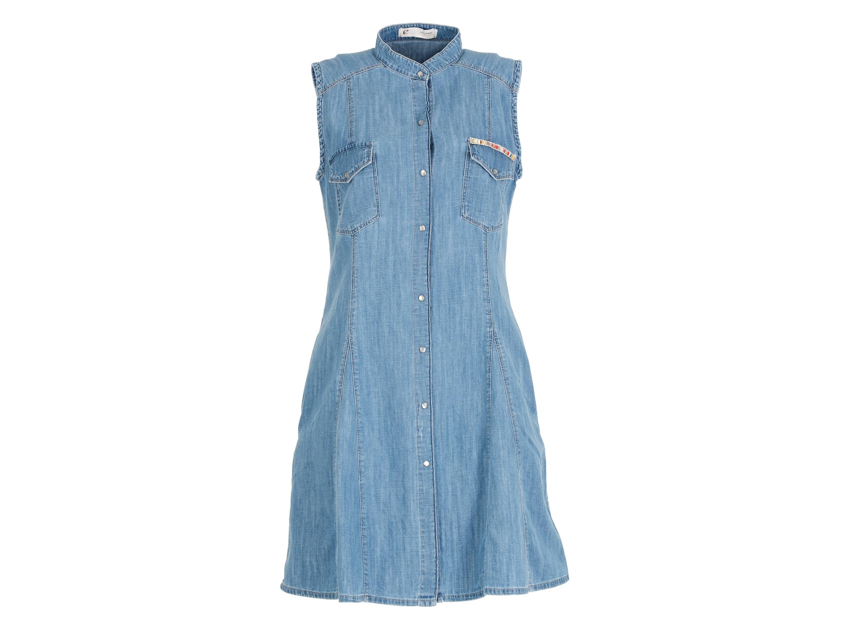 CAFENOIR Abito Jeans Svasato Senza Maniche Light Sky Blu JA0030 - Sandrini Calzature e Abbigliamento