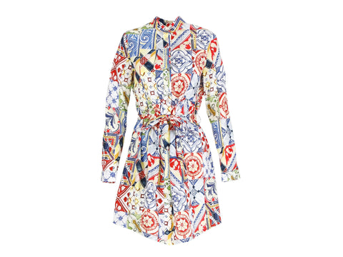 CAFENOIR Camicia Abito Fantasia Maiolica Multicolor JC0014 - Sandrini Calzature e Abbigliamento