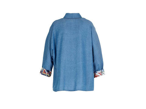 CAFENOIR Camicia Jeans Denim 3/4 Pipistrello Blu Pervinca JC0021 - Sandrini Calzature e Abbigliamento