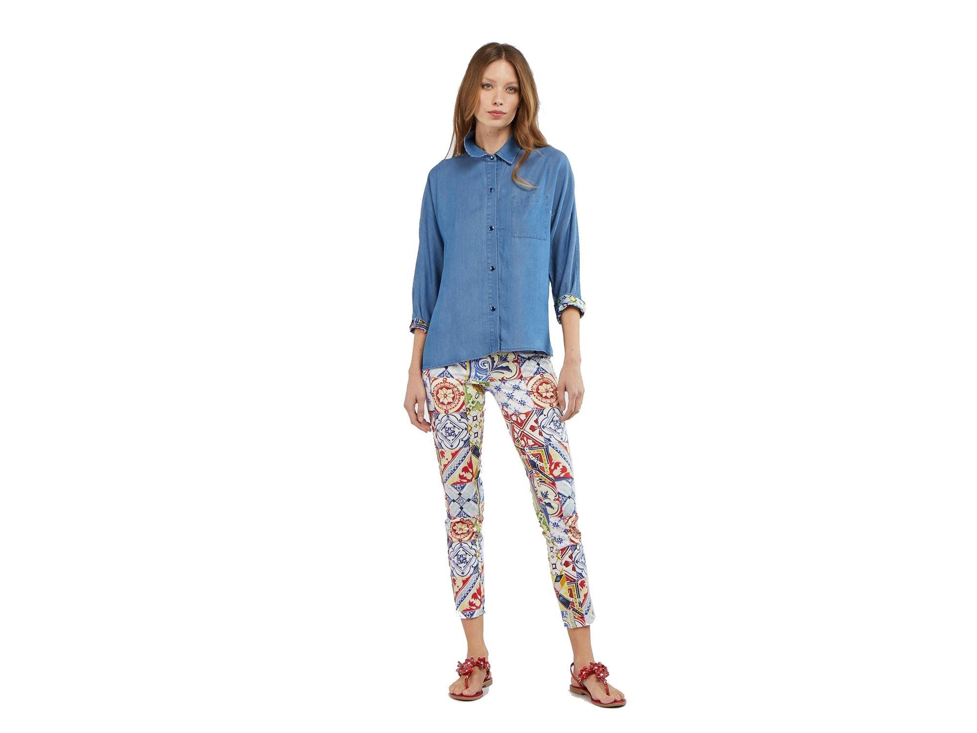 CAFENOIR Camicia Jeans Denim 3/4 Pipistrello Blu Pervinca JC0021 - Sandrini Calzature e Abbigliamento