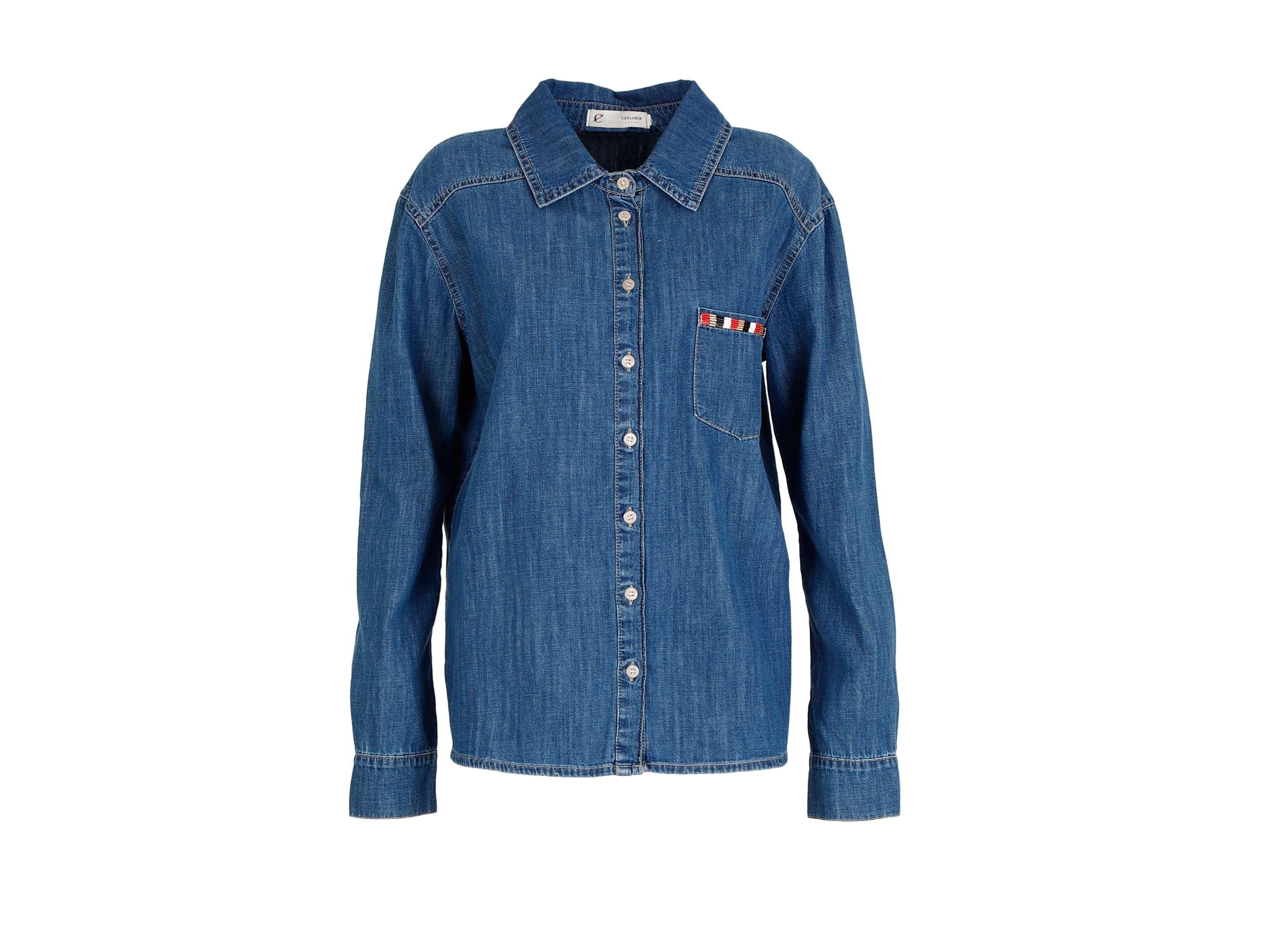 CAFENOIR Camicia Jeans Manica Lunga Blu Medio Chiaro JC0013 - Sandrini Calzature e Abbigliamento