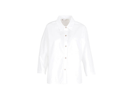 CAFENOIR Camicia Over Manica 3/4 Bianco JC0023 - Sandrini Calzature e Abbigliamento